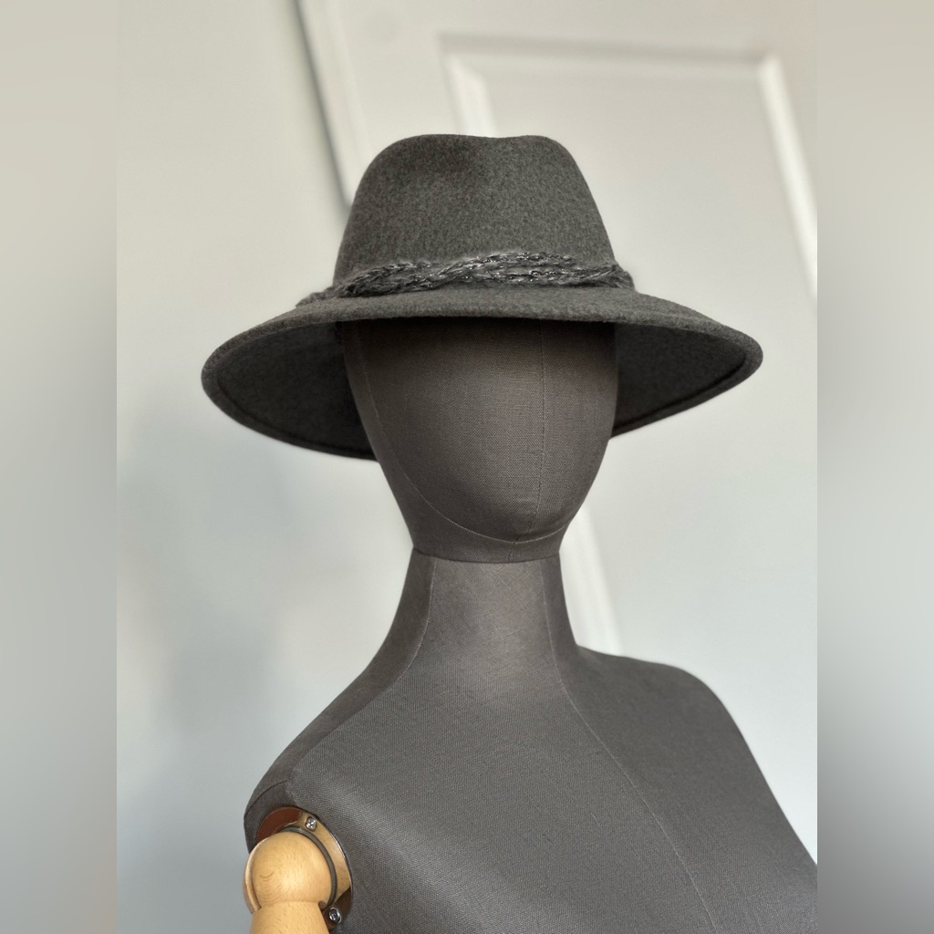 Gray Wool Fedora Hat | Made In Italy | Wide Brim